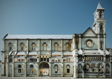 Coworking-eglise-carmes-bordeaux projet de coworking et salles de réunion dans une église à bordeaux